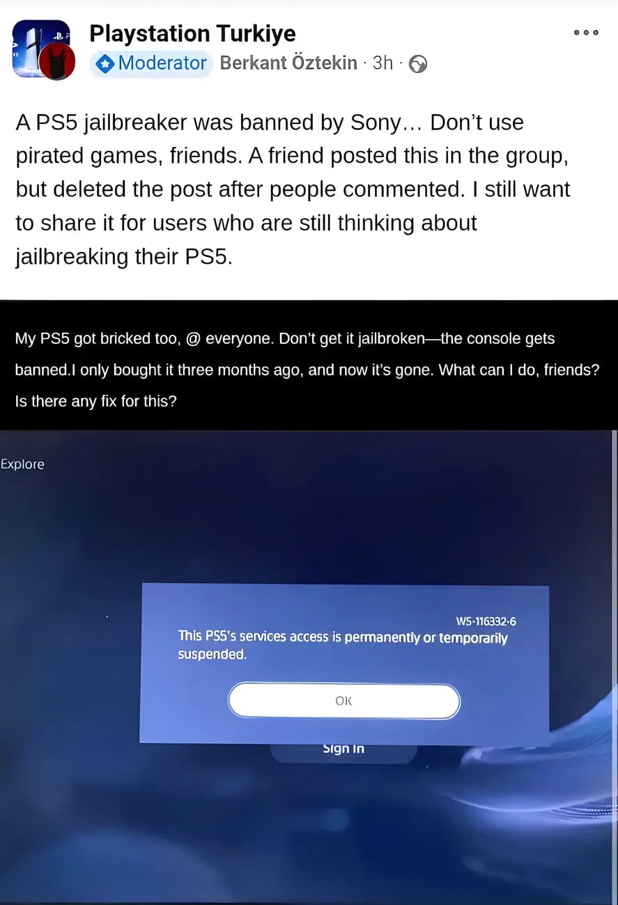 PS5 جیلبریک‌شده بن شد — PS5 جیلبریک‌شده بن شد؛ سونی اولین دستگاه را مسدود کرد